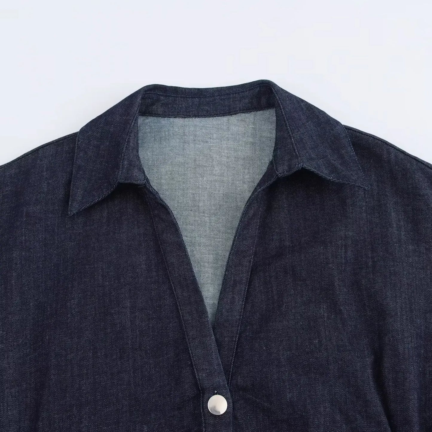 Denim Dress with Side Zipper