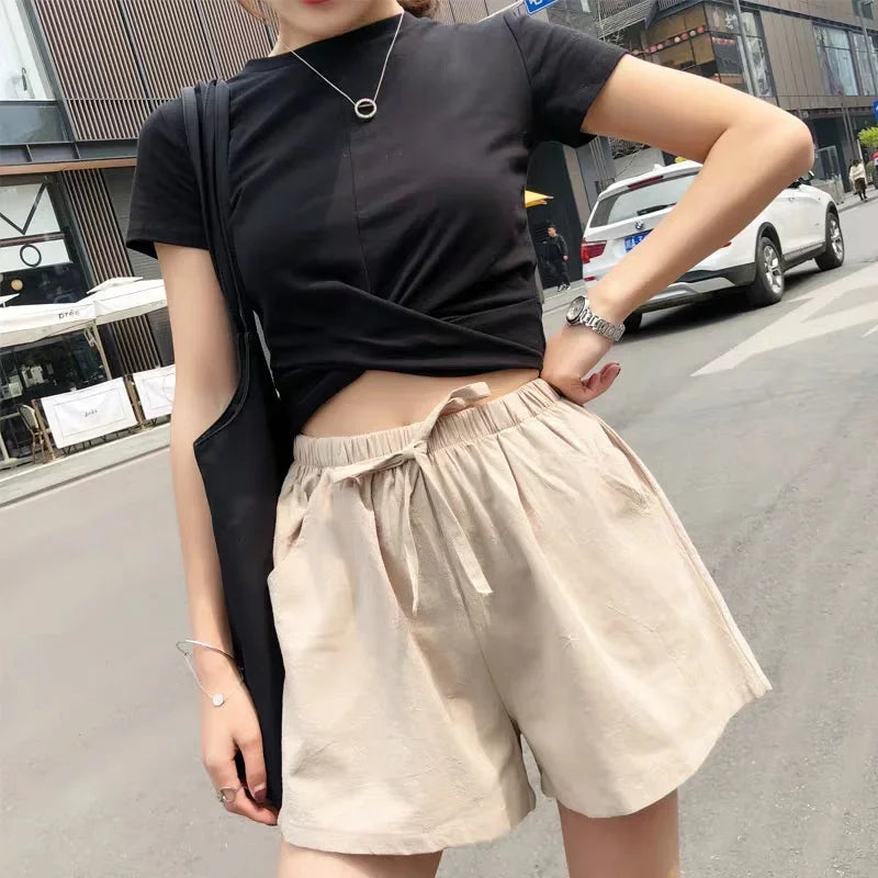 Casual Linen Shorts Women