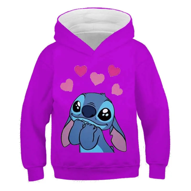 Kids Stitch Hoodies Girls Sweatshirt