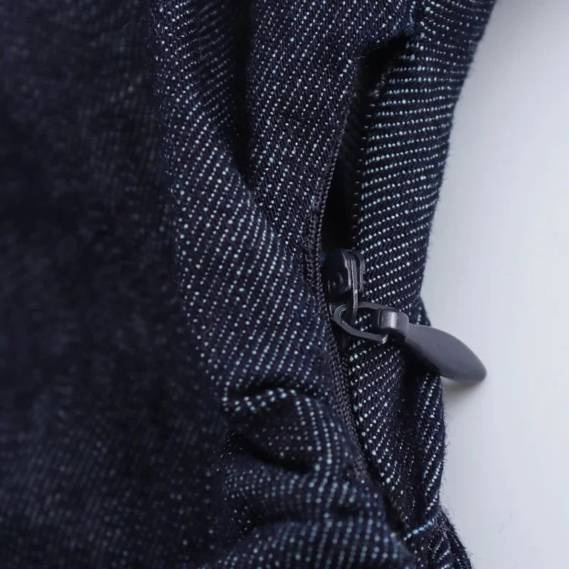 Denim Dress with Side Zipper