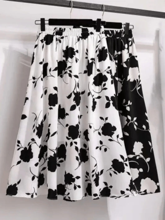 High Waist A-Line Skirt