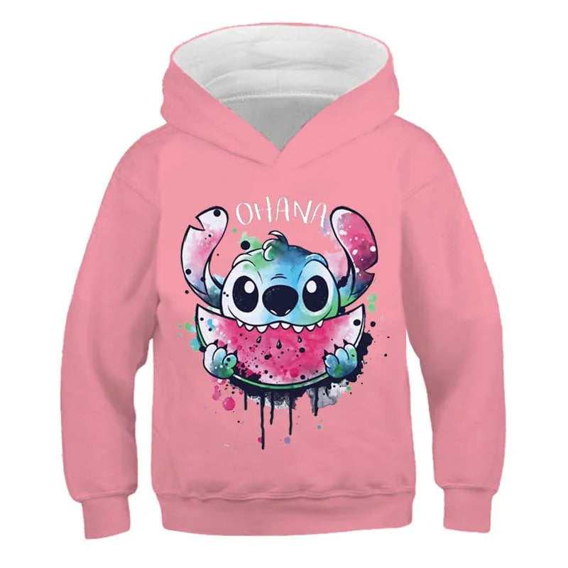 Kids Stitch Hoodies Girls Sweatshirt